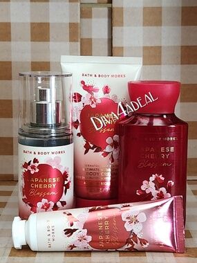 Bath & Body Works JAPANESE CHERRY BLOSSOM 4PC Mini/Travel Set